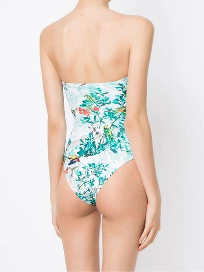 Shop Lygia & Nanny Melissa Strapless Swimsuit In Blue