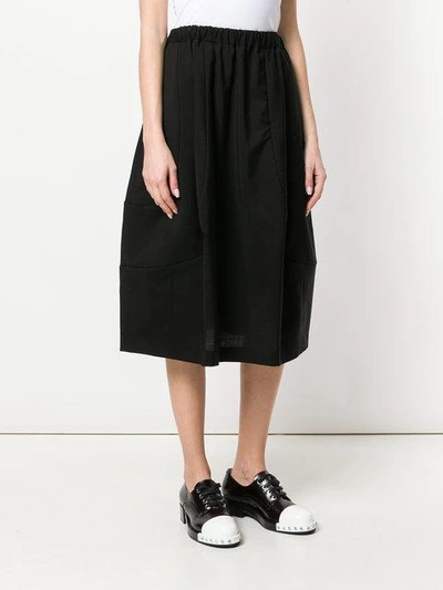 Shop Comme Des Garçons Comme Des Garçons Elasticated Waist Skirt - Black