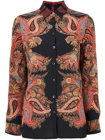 Shop Etro Paisley Print Shirt - Black