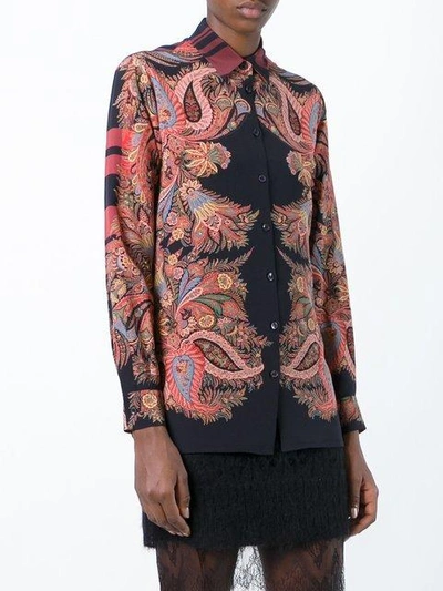 Shop Etro Paisley Print Shirt - Black