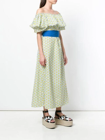 Shop Aybi Off The Shoulder Snow White Printed Maxi Dress