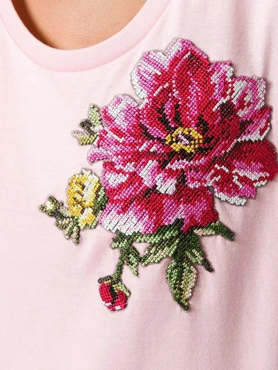 Shop Dolce & Gabbana Embroidered Rose Patch Vest In Pink