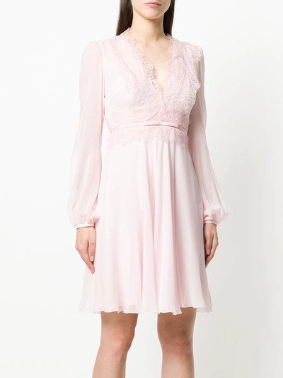 Shop Giambattista Valli Lace Insert Dress - Pink
