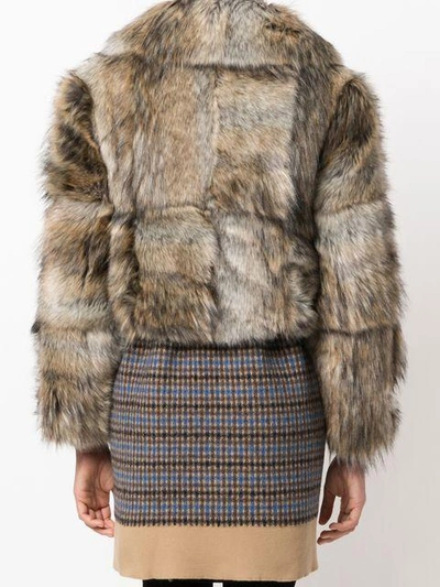 Shop Stella Mccartney Fur Free Fur Coat In Neutrals