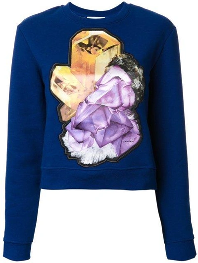 Shop Carven Crystal Motif Sweatshirt - Blue