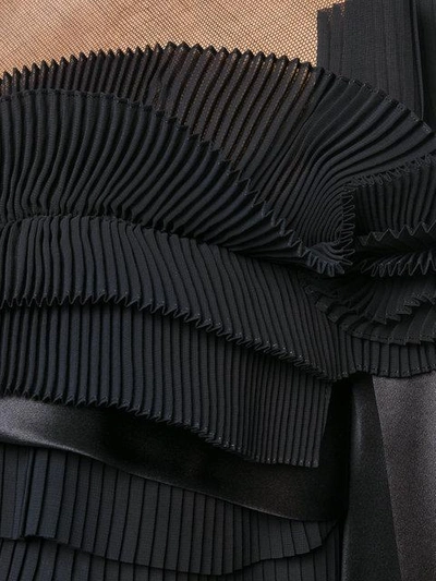 Shop Givenchy Sheer Panel Frill Flared Blouse
