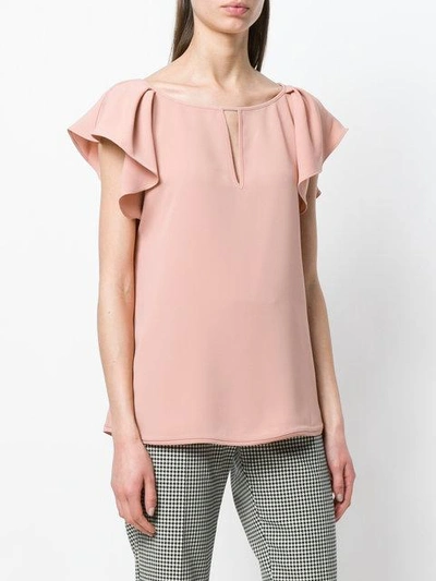 Shop P.a.r.o.s.h . Ruffled Sleeves Blouse - Pink In Pink & Purple