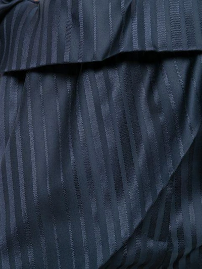 Shop Stella Mccartney Striped Silk Shorts In Blue