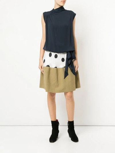 Shop Maison Margiela Dot Print Panelled Skirt