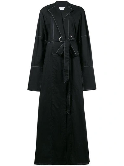 Shop Michael Lo Sordo Wrap Dress With Side Split - Black