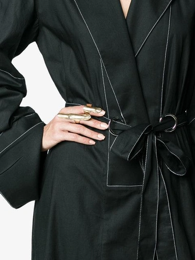 Shop Michael Lo Sordo Wrap Dress With Side Split - Black