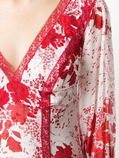 Shop Ermanno Scervino Long Sleeve Georgette Dress - White