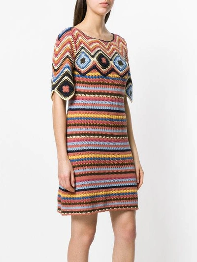 Shop See By Chloé Crochet Stripe And Diamond Dress