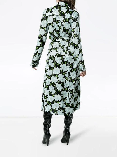 Shop Off-white Floral Belted Robe Jacket - Multicolour