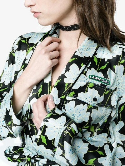 Shop Off-white Floral Belted Robe Jacket - Multicolour