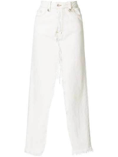 Shop Ben Taverniti Unravel Project Deconstructed Denim Skirt In White