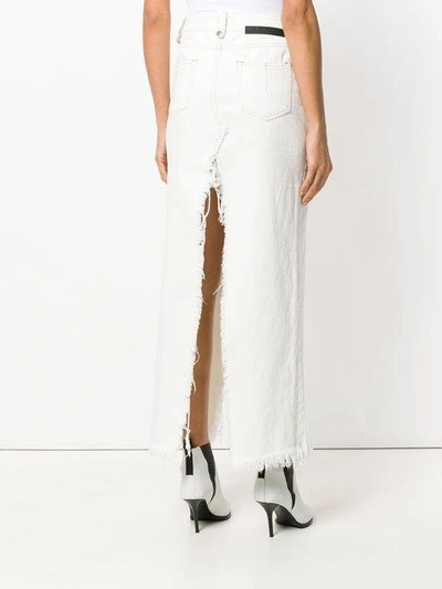 Shop Ben Taverniti Unravel Project Deconstructed Denim Skirt In White