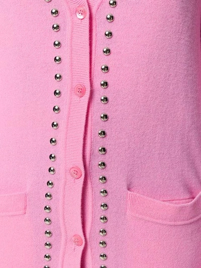 Shop Moschino Studded Mid-length Cardigan - Pink