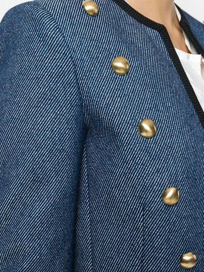 Shop Philosophy Di Lorenzo Serafini Cropped Denim Jacket - Blue