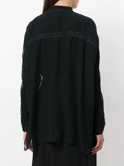 Shop Isabel Benenato Sheer Panelled Shirt In Black