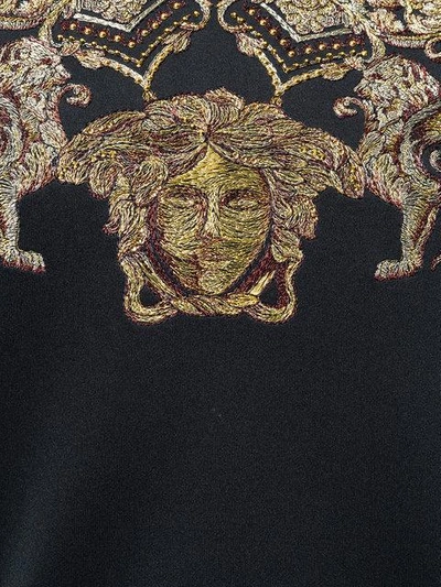 Shop Versace Embroidered Medusa Sweatshirt In Black