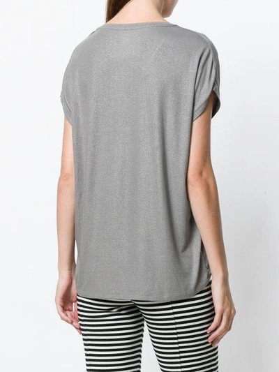 Shop Majestic V-neck T-shirt In Metallic