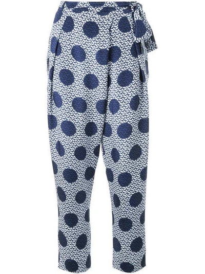 Shop Mother Of Pearl Polka Dot Print Trousers - Blue