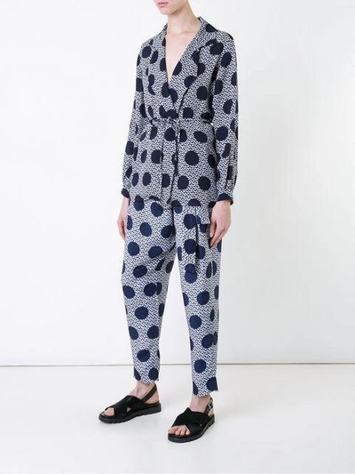 Shop Mother Of Pearl Polka Dot Print Trousers - Blue
