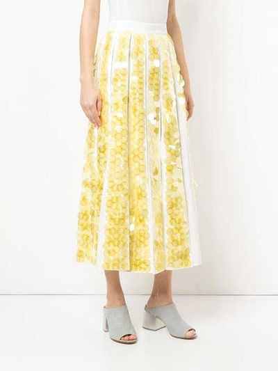Shop Huishan Zhang Paillette Midi Skirt - White