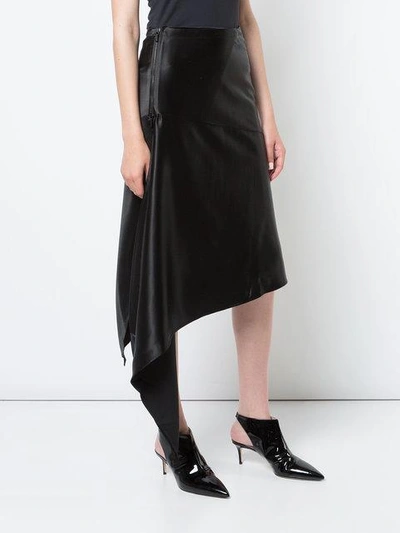 Shop Petar Petrov Asymmetric Midi Skirt In Black