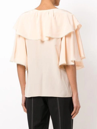 Shop Chloé Ruffled Silk Blouse In Yellow