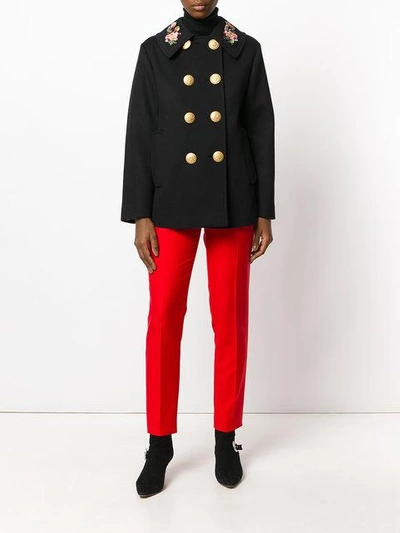 Shop Dolce & Gabbana Double Breasted Military Coat In Black