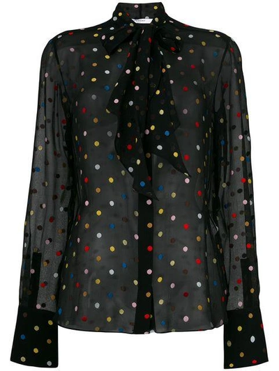 Shop Givenchy Polka Dot Embroidered Shirt In Black