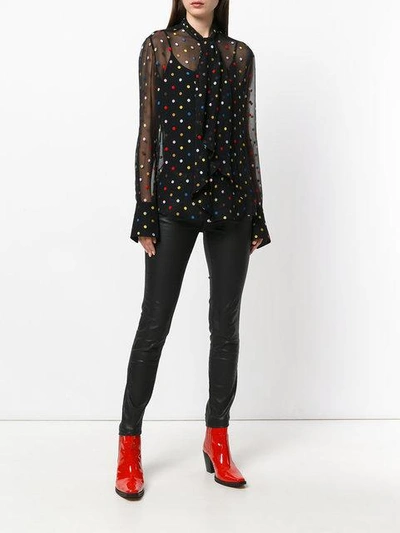 Shop Givenchy Polka Dot Embroidered Shirt In Black