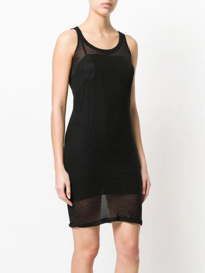 Shop Rick Owens Fitted Sheer Dress In Black