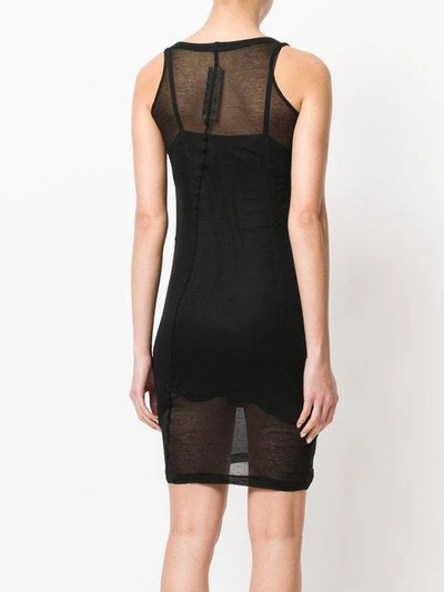Shop Rick Owens Fitted Sheer Dress In Black
