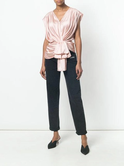 Shop Magda Butrym Draped Top In Pink
