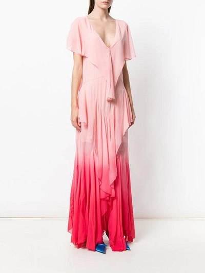 Shop Attico Ruffle Tiered Maxi Dress In Pink