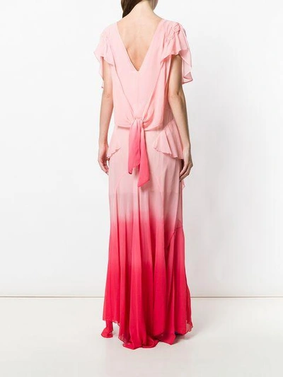 Shop Attico Ruffle Tiered Maxi Dress In Pink