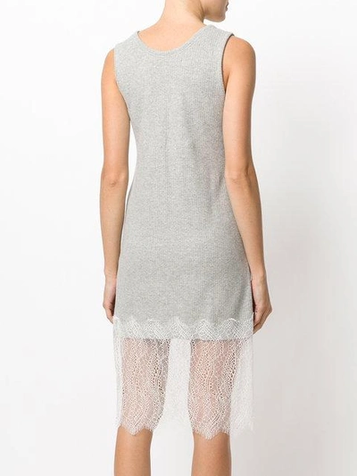Shop Walk Of Shame Lace Trim Dress In Grey