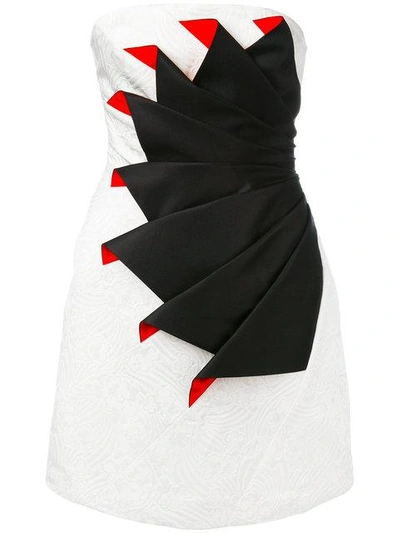 Shop Capucci Strapless Folded Cocktail Dress In White