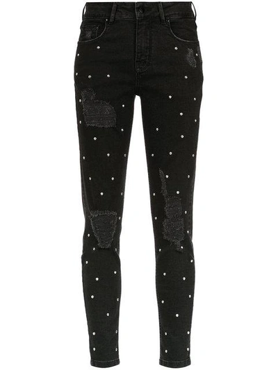 Shop Amapô Cropped Munique Skinny Jeans In Black