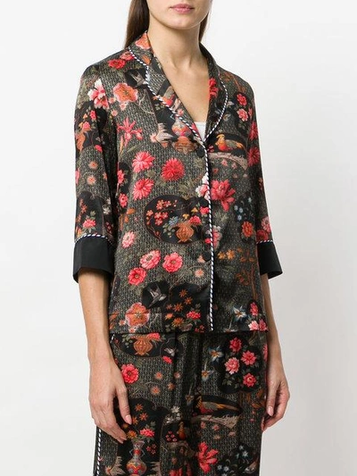 Shop Shirtaporter Floral Fitted Blouse - Black