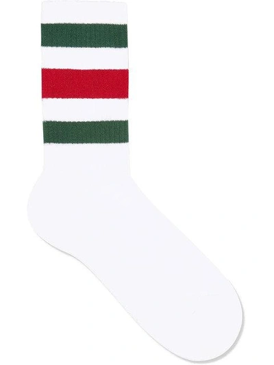 Shop Gucci Stretch Cotton Socks With Web In White