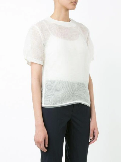 Shop Julien David Sheer Top In White