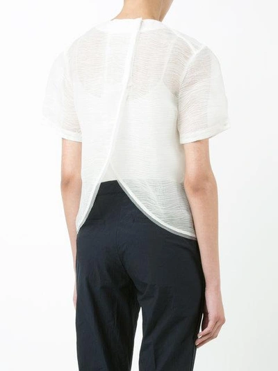 Shop Julien David Sheer Top In White