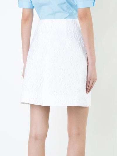 Shop Delpozo Embroidered Skirt In White