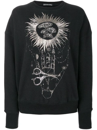 Shop Alexander Mcqueen Embroidered Sweatshirt - Black