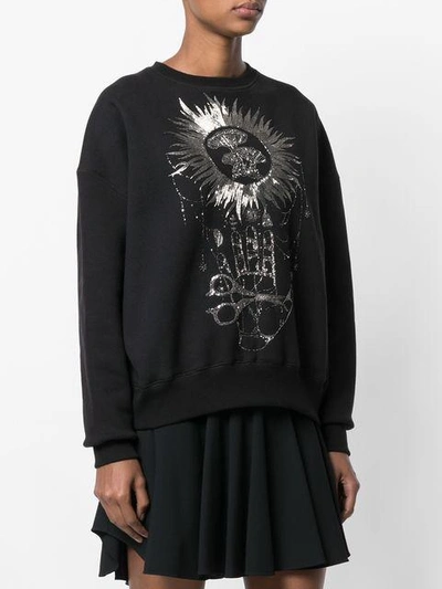 Alexander Mcqueen Embroidered Sweatshirt In Black