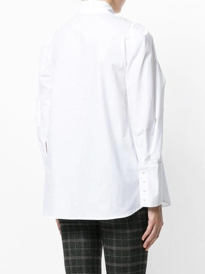 Shop Miahatami Embroidered Oversized Shirt In White